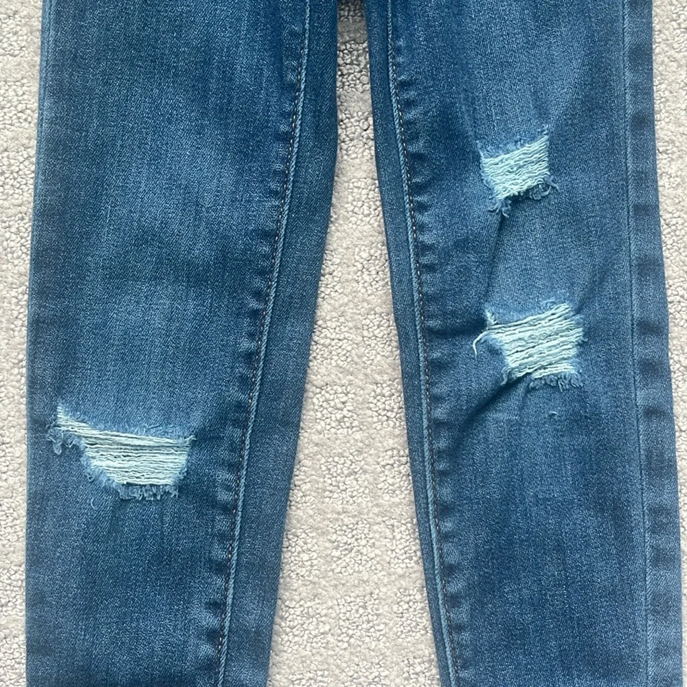 Old Navy Girls Ballerina Distressed Blue Jegging Adjustable Waist Size 6